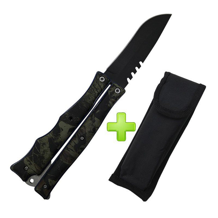 Navaja Mariposa Cuchillo Portátil Defensa Táctico + Estuche RF KA503