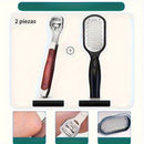 2 piezas, juego profesional de cuidado de pies: Remover + limpiador de pies - Exfolia profundamente la piel muerta, diseño de mango antideslizante, acero inoxidable duradero, perfecto para pedicures en casa y uso en salones, elimine los talones ásperos,