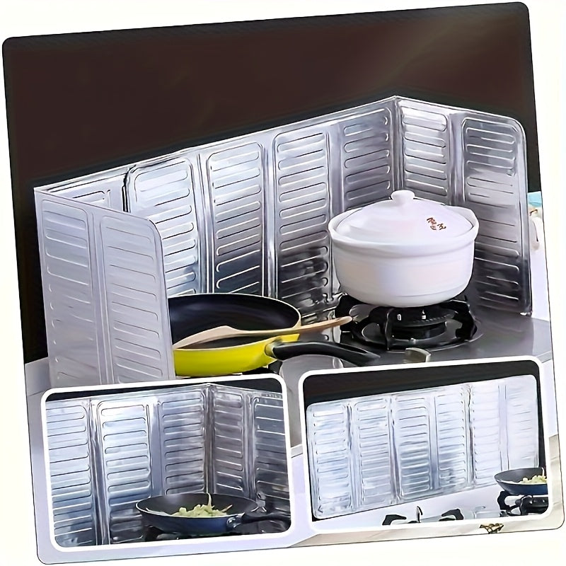 Protector de Encimera Autoadhesivo sin Taladro - Aleación de Aluminio Resistente a Altas Temperaturas, Antimanchas y Anti-moho con Bordes Verticales para Fácil Limpieza, Compatible con Estufas de Gas y Eléctricas, Solución Ahorradora de Espacio, Cubierta