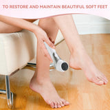 Lijadora eléctrica de pies recargable por USB - Apertura y cierre automáticos, cortes profundos para eliminación y suavizado ligero beige, herramienta de pedicura portátil con cabezales intercambiables (blanco y negro), regalo para el cuidado de los pies