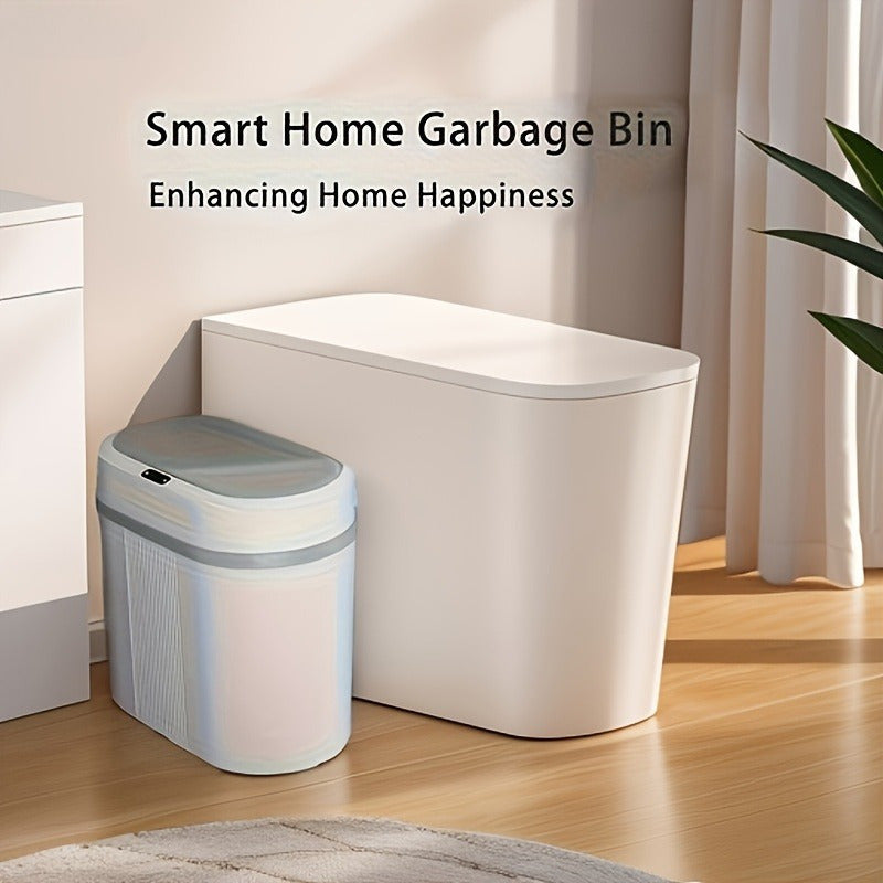 Bote de Basura con Sensor Inteligente - Resina ABS Moderna, Funciona con Pilas, Ideal para Cocina, Oficina, Sala de Estar, Baño, Dormitorio - Mejora la Felicidad en el Hogar