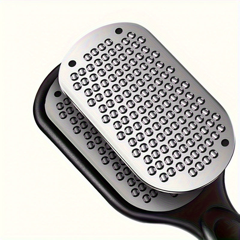 2 piezas de esponjas de limpieza de pies profesionales de acero inoxidable - Diseño a prueba de salpicaduras, mango duradero y resistente a la herrumbre, dispositivo de limpieza ergonómico fino y grueso para uso en casa, pedicura, cuidado de uñas - Herra