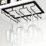 Soporte colgante para copas de vino, estante para copas debajo del mueble, estante de almacenamiento de hierro metálico, soporte para clasificación de copas, accesorios adecuados para bar, comedor, armario, cocina y organización