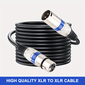 Cable de micrófono XLR macho a hembra de alta calidad I-ZCLIVE – Cable de audio balanceado de 3 pines para KTV, sistemas de sonido, preamplificadores y estaciones de radio, diseño plano duradero con conectores metálicos