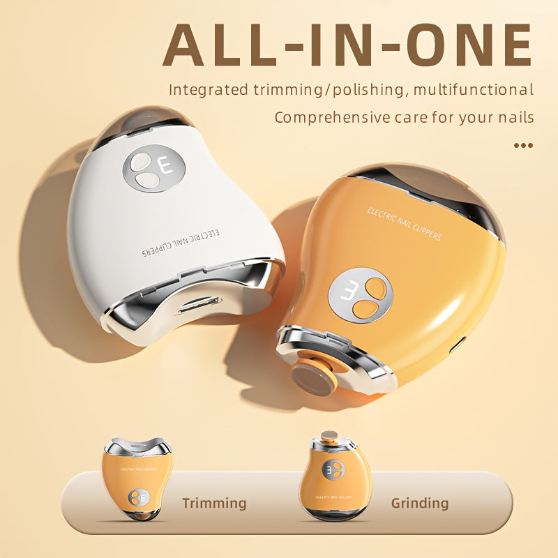 XUMTOM 2 en 1, cortador y lijadora de uñas eléctricas, profesional y para uso doméstico, luz LED, recargable, regalo ideal para adultos, esenciales para el cuidado de las uñas de la familia, esenciales para el cuidado de las uñas | Cuidado de las uñas mo