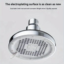 Cabezal de ducha universal de alta presión con acabado pulido - Fuerte chorro, forma redonda, material plástico, no requiere electricidad, instalación de inserción fácil para baños modernos, reemplazo de cabezal de ducha.