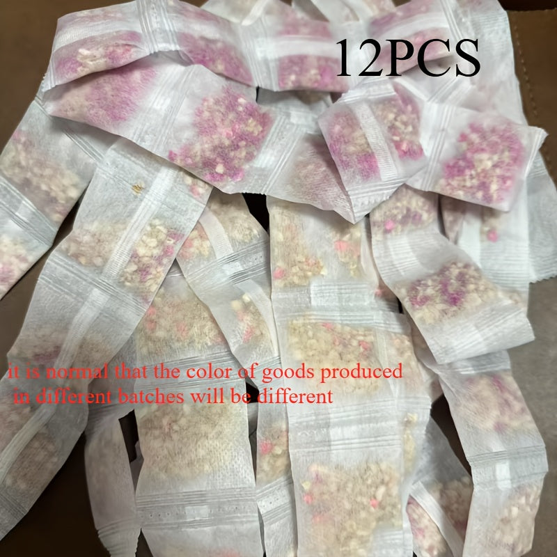 12 bolsitas de perfume de plástico con aroma a rosas, ambientador para clóset, a prueba de humedad y olores, bolsitas desodorantes con fragancia floral para clóset y hogar
