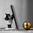 1pc Adorable Soporte para Teléfono y Tableta de Panda - ABS Impermeable, Figuras de Panda en Estilo Dibujos Animados en Blanco y Negro para Decoración de Escritorio, Ideal para Uso en Casa y Oficina, Regalo Perfecto para Amantes de la Tecnología