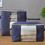 1 Pieza, Bolsa de almacenamiento de ropa de gran capacidad, manipulación de ropa de cama tejida gruesa, mantas y otros artículos de cama, bolsa de almacenamiento de ropa plegable para hotel o tienda