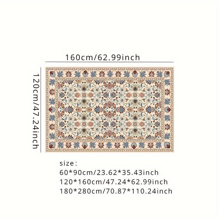 Alfombra de Estilo Étnico Persa Retro para Interior, con Diseño Antiguo y Desgastado, Plegable y Ligera para Cocina, Sala de Estar, Dormitorio y Comedor al Estilo Europeo