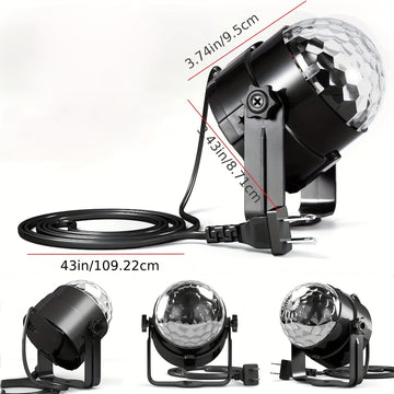 Luces de DJ de bola de discoteca, luces de fiesta activadas por sonido RGB Lámpara estroboscópica giratoria de escenario con control remoto inalámbrico para graduación, cumpleaños de niños, boda, zumba, decoraciones de verano, bar