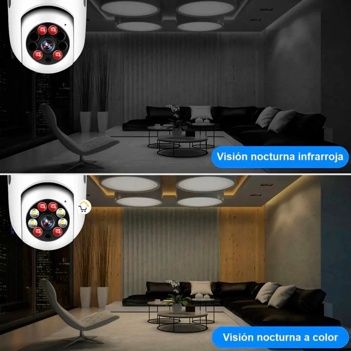 Cámara Seguridad IP Bombillo Wifi Panorámica 8177QT