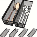 Organizador de Cajón de Cocina Expandible de 6 Piezas para Cubiertos y Cubertería - Metal Duradero, Diseño Ligero con Brazos Entrelazados para Almacenamiento Fácil (9.6x3x2 pulgadas)