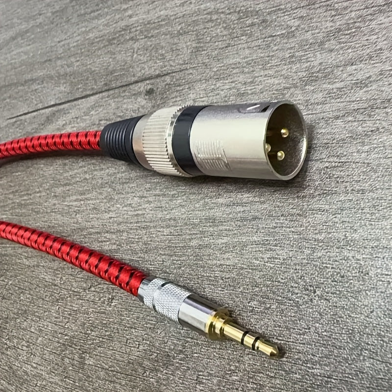 Cable de audio masculino XLR 3,5 mm de alta calidad, adecuado para teléfonos inteligentes, computadoras, tarjetas de sonido, micrófonos y altavoces - Diseño redondo duradero con conector de tablero suave