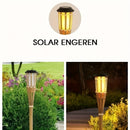 Lámpara solar de 12 LED con efecto de llama parpadeante: decoración de jardín para exteriores, camping, césped, senderos, parques, entradas y jardines, iluminación solar | Efecto de llama parpadeante | Lámpara con energía solar