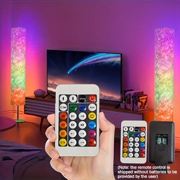 1pc Lámpara de Pie Ambiente Ilusión, Luz RGB para Escenario con Múltiples Modos de Iluminación, Base Metálica Mate Moderna y Pantalla de Fibra Pura, Ideal para Fiestas KTV, Cumpleaños y Decoraciones Románticas Festivas