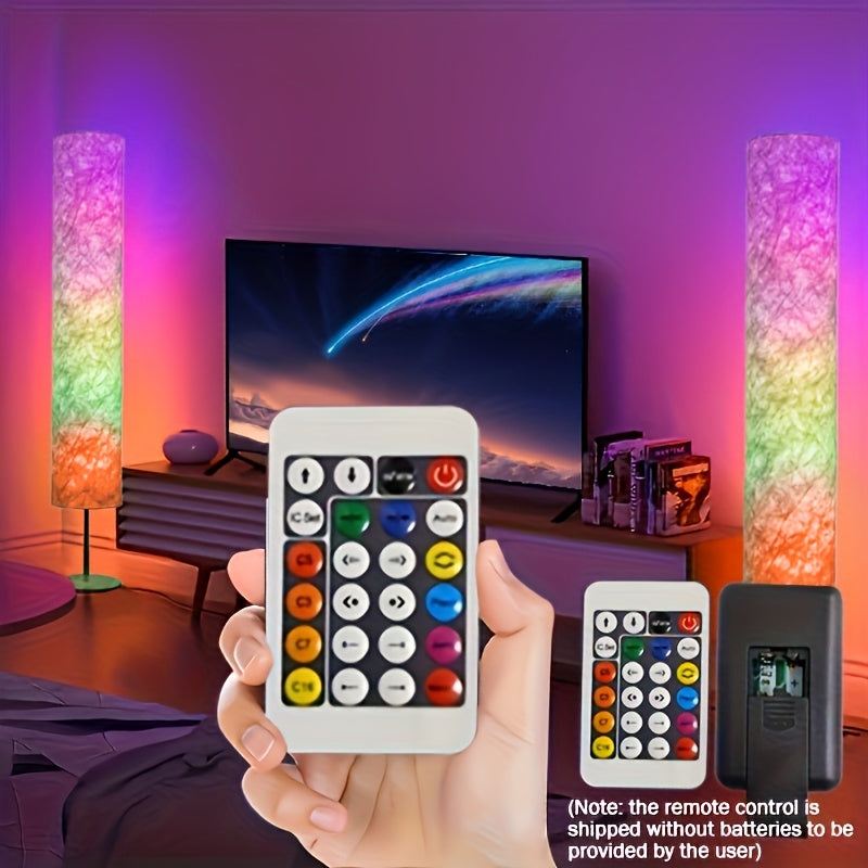 1pc Lámpara de Pie Ambiente Ilusión, Luz RGB para Escenario con Múltiples Modos de Iluminación, Base Metálica Mate Moderna y Pantalla de Fibra Pura, Ideal para Fiestas KTV, Cumpleaños y Decoraciones Románticas Festivas