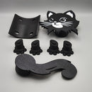 Soporte para papel higiénico de gato negro, compatible con tubos de 38mm-41mm/1.50in-1.57in, el papel higiénico en la imagen es solo ilustrativo, producto no incluye papel