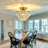 1 Lámpara de Techo Semi-Encajada Moderna con Colgante de Cristal E26 para Granja, Pasillo Dormitorio Baño Armario Entrada Dorado, , Plateado, Cepillado en Oro