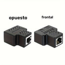 Divisor Ethernet Gigabit TISHRIC - Adaptador de Conector RJ45 de 1 a 2 Puertos, Acabado Mate, Hembra a Hembra