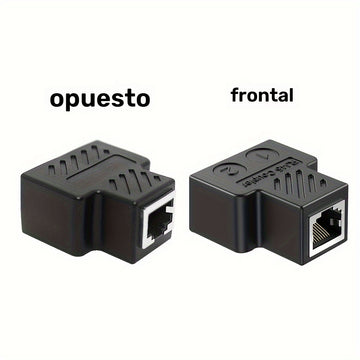Divisor Ethernet Gigabit TISHRIC - Adaptador de Conector RJ45 de 1 a 2 Puertos, Acabado Mate, Hembra a Hembra