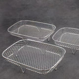 Conjunto de 3 piezas de Accesorios para Freidora de Aire de Acero Inoxidable 304, Rejilla para Microondas, Rejilla de Acero Inoxidable para Freidora de Aire Multifuncional Rectangular, Adecuada para la Mayoría de las Freidoras de Aire, Rejilla para Freid