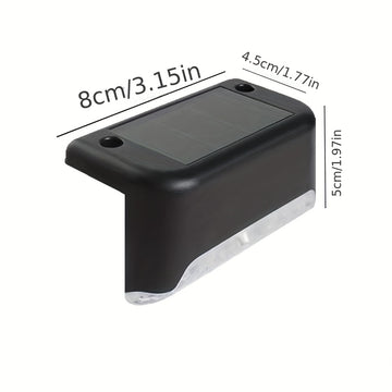 6/10 piezas de luces solares LED para escalones y terrazas - Iluminación exterior para patio, jardín, cerca, camino y pasillos - Luces plásticas resistentes al clima, eficientes energéticamente, con sensor de movimiento, instalación fácil, sin cables nec