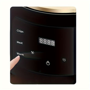 UAO 4,5" Electrodoméstico compacto de aire frito con pantalla digital, 900W de alta potencia, 2--1 Electrodoméstico de aire frito y sartén, Diseño negro fácil de limpiar para cocinas pequeñas, Comida frita saludable, Preparación de comidas rápidas, Elect
