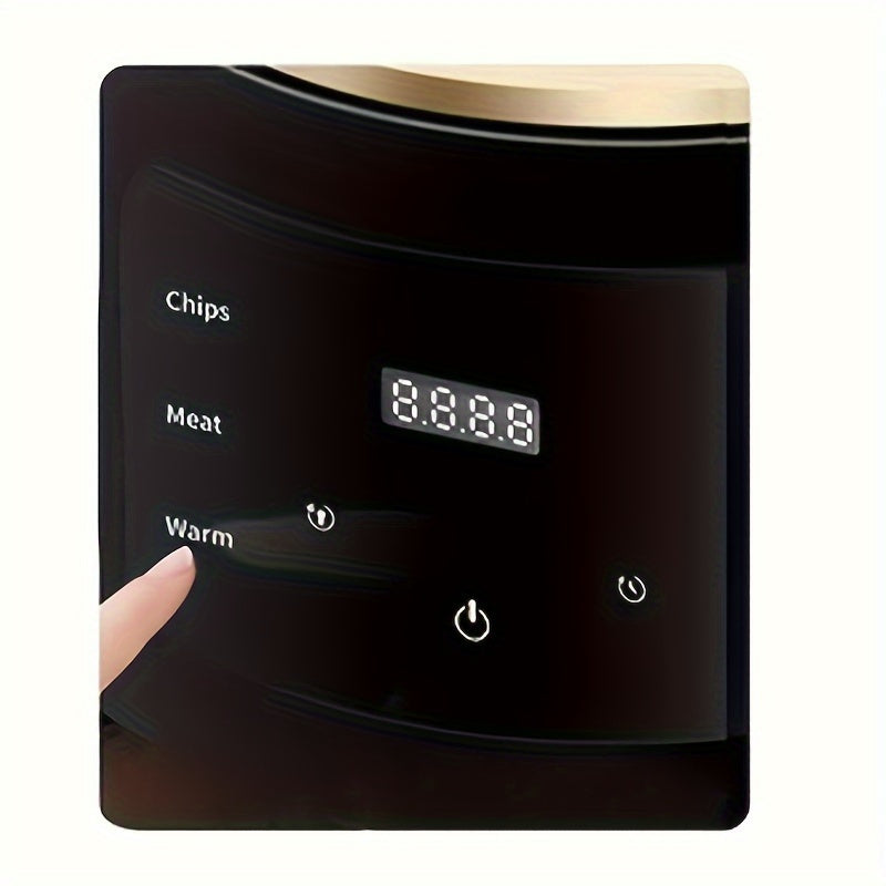 UAO 4,5" Electrodoméstico compacto de aire frito con pantalla digital, 900W de alta potencia, 2--1 Electrodoméstico de aire frito y sartén, Diseño negro fácil de limpiar para cocinas pequeñas, Comida frita saludable, Preparación de comidas rápidas, Elect