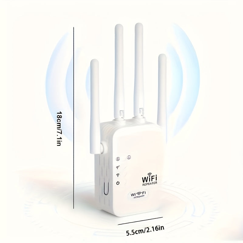 Extensor WIFI6, Amplificador de Señal WIFI, Soporte para Puerto Ethernet, 4 Antenas de Alto Rendimiento, Cobertura de 360° hasta 9000 pies cuadrados, con Puerto Ethernet, Velocidad Inalámbrica de Hasta 300Mbps y Conexión Estable por Cable. Función de Rel