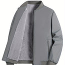 Chaqueta Casual para Hombre con Forro Polar - Ligera, con Cremallera y Bolsillos, Poliéster, Cuello de Béisbol, Perfecta para Otoño e Invierno