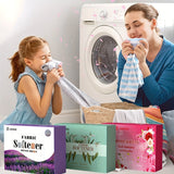 40 hojas de secado de ropa suave, con una variedad de olores, pueden usarse para eliminar arrugas, reducir la electricidad estática y hacer que la ropa sea más suave. Son adecuadas para uso en secadoras de hogar y tiendas de limpieza a seco.