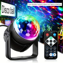 2 unidades Lámpara de proyector de bola de discoteca LED, RGB, Negro, Pulido, alimentado por USB, Batería de botón no recargable, con control remoto, para decoración de fiestas en casa y festivales, Navidad