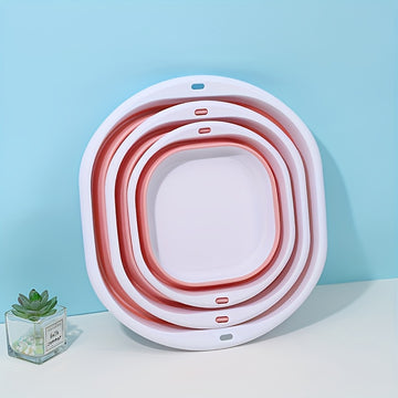 3 Piezas de Lavabo Portátil Plegable, Cubeta para Lavar Verduras, Lavamanos Plástico para Dormitorio Estudiantil, Cubeta Multiusos Plegable, Juego de Cubetas Plegables