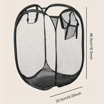 Cesta de lavandería emergente de gran capacidad con asas, cesta de lavandería de malla plegable para guardar ropa sucia, una solución práctica para el hogar, cestas de estantes