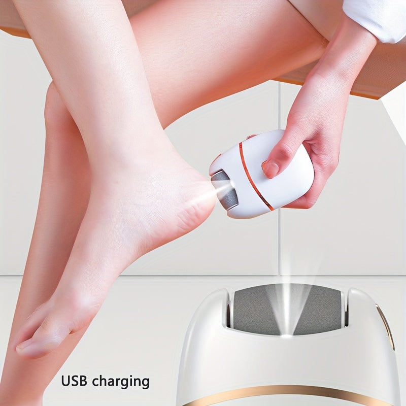 1pc Limpiador Eléctrico de Pies y Eliminador - Lima para Uñas con Cabezal Reemplazable, Alimentado por USB, para Pies Gruesos, Dedos de los Pies y Manos - Sin Cable, Batería de Litio, Afeitadora Compacta para Hogar/Viaje - Ideal para Atletas, Diabéticos,