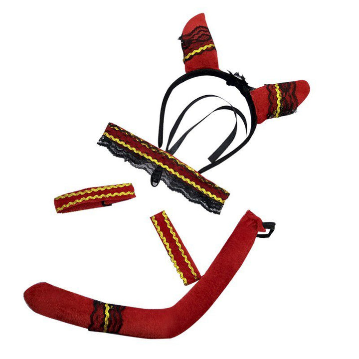 Disfraz Diabla Mujer Accesorios Halloween Fiesta Disfraces Rojo RF 758