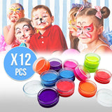 Pinta Caritas Color Neón X12 Maquillaje Halloween Pintura Fiestas PC02-JJS