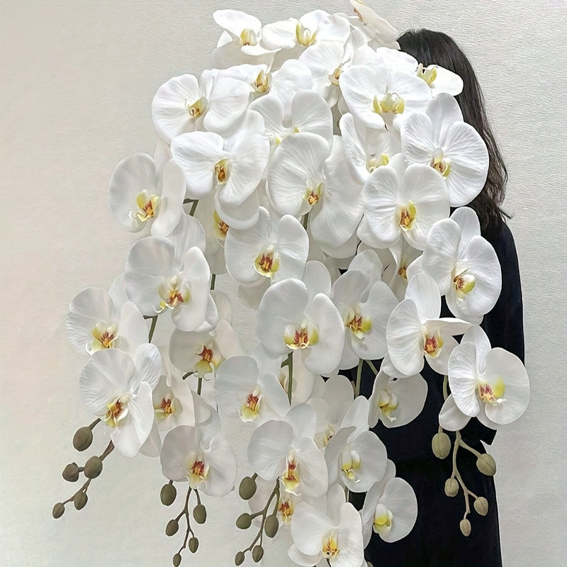 Conjunto Elegante de 6 Guirnaldas de Orquídeas Artificiales - Orquídeas Mariposa para Decoración del Hogar y Bodas, Regalo Perfecto para San Valentín, Día de la Madre, Navidad y Año Nuevo, Flor de Lan, Decoración de Patio