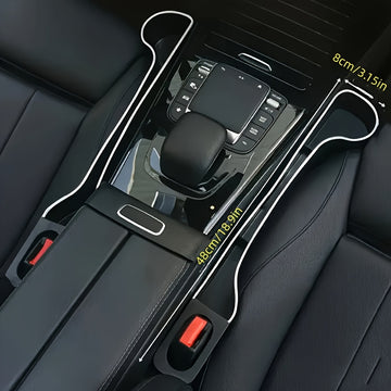 2 Piezas de Organizador Multifuncional para Auto con Portavasos - Solución de Almacenamiento en Plástico Duradero para Asientos Delanteros y Traseros, Ideal para Mantener el Interior del Coche Limpio y Ordenado | Diseño Elegante | Soporte Resistente