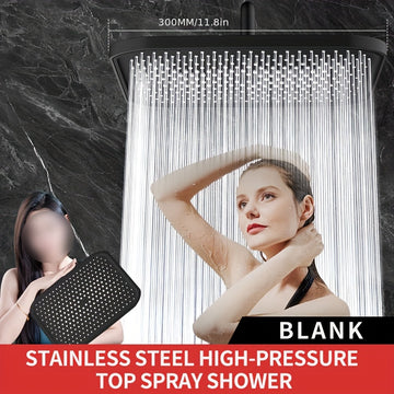 1 Pieza, Cabezal De Ducha De Alta Presión Para Baño, Cabezal De Ducha Cuadrado Plateado U Oscuro, Rociador De Ducha Fijo Diario Para Baño, Accesorios De Baño, Cabezal De Ducha