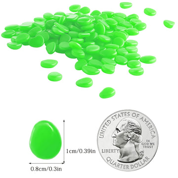 999 piezas de piedras de jardín de plástico que brillan en la oscuridad para patio y caminos decorativos, piedra decorativa de acuario que brilla (0,76 cm-0,99 cm)