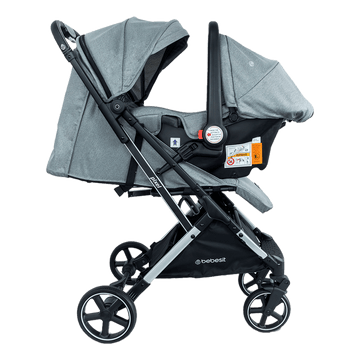 COCHE TRAVEL SYSTEM COMPACTO PIXEL JTS602 BEBESIT GRIS -