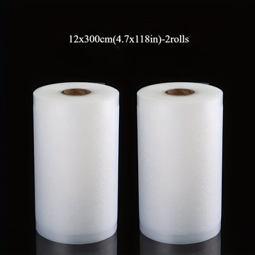 2 Rollos, Bolsas para Sellado al Vacío de Alimentos, Conservación Fresca, Material Grado Alimenticio, Paquete Individual, Uso en Restaurantes y Hogar