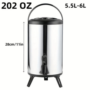 Cubeta multiusos para hielo, cubeta para agua al aire libre, cubeta térmica, cubeta para té de leche, gran capacidad, diseño de tapa multicapa, conserva el calor por más de 12 horas
