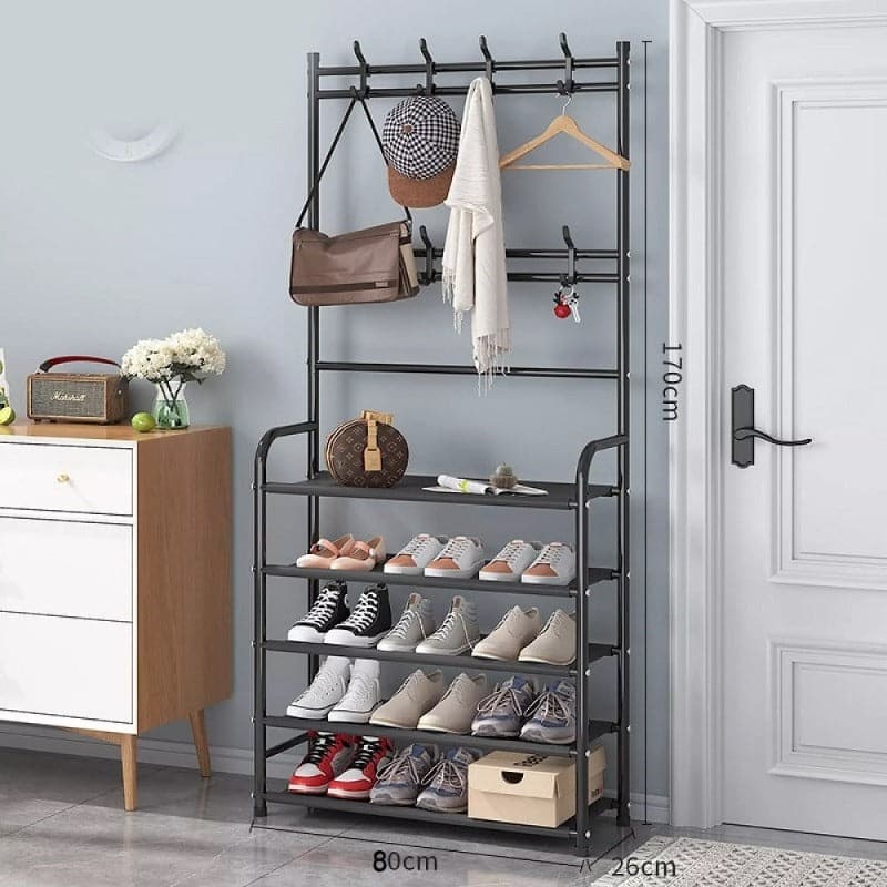 Mueble Perchero con Zapatera de Metal
