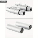 Conectores adaptadores XLR macho a macho y hembra a hembra de 3 pines, compatibles con micrófonos y mezcladores, plateados, forma redonda, cable Ethernet categoría Cat5e, accesorios para equipos de audio.