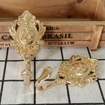 2pcs Gancho Retro de Lujo Ligero, Colgador Metálico Antioxidante Montado en la Pared, Gancho Multifuncional para Colgar Ropa, Toalla y Bata, Accesorios de Baño, Decoración del Hogar