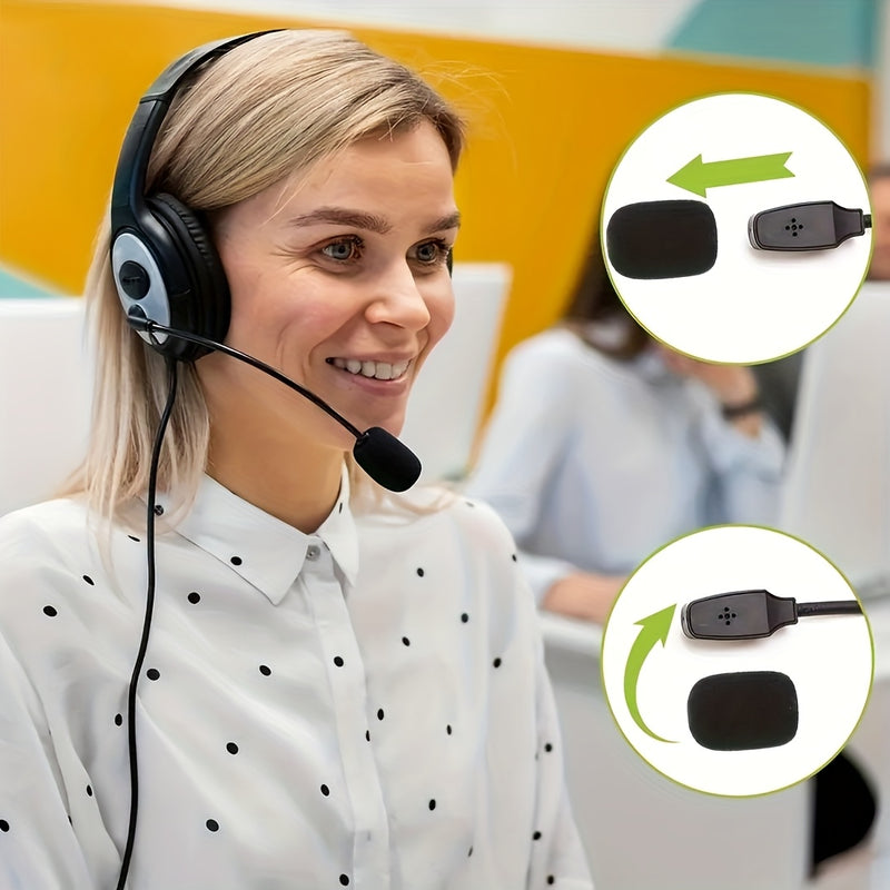 24 piezas de tapas de esponja para amplificador de micrófono - Tapas protectoras de reducción de ruido lavables para auriculares, micrófonos de conferencia y auriculares de sobre la oreja, amplificadores de micrófono para micrófono, protección superior,