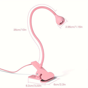 Secador de uñas con alimentación USB, flexible y con cuello de ganso, lámpara de gel polish con clip, 395Nm de longitud de onda, herramienta de secado rápido para manicura, plástico, sin fragancia, no requiere batería.